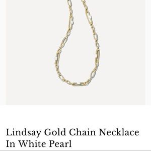 NWT Lindsay gold chain necklace in white Pearl. Kendra Scott